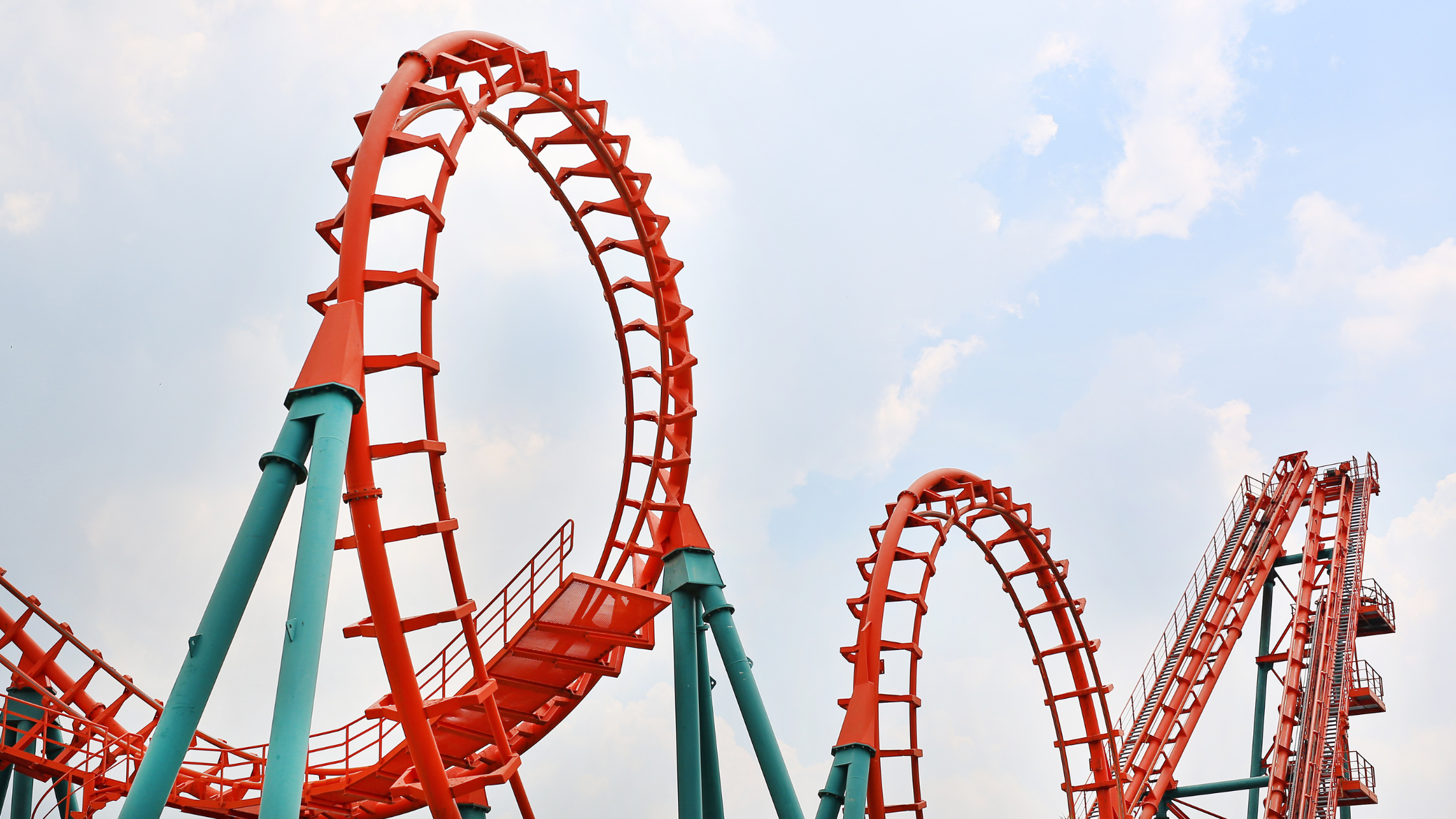red rollercoaster loops
